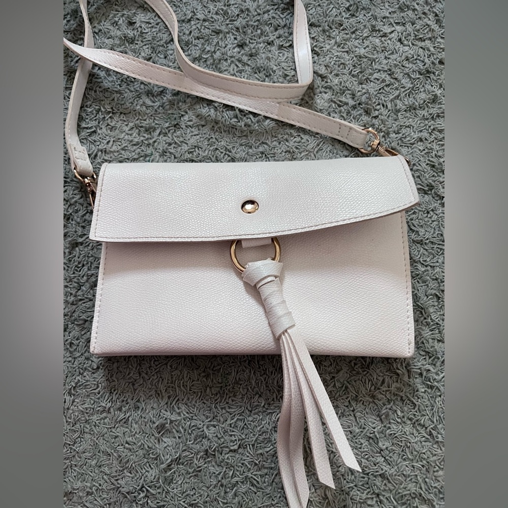 Chico's White Crossbody Bag with Tassel Detail